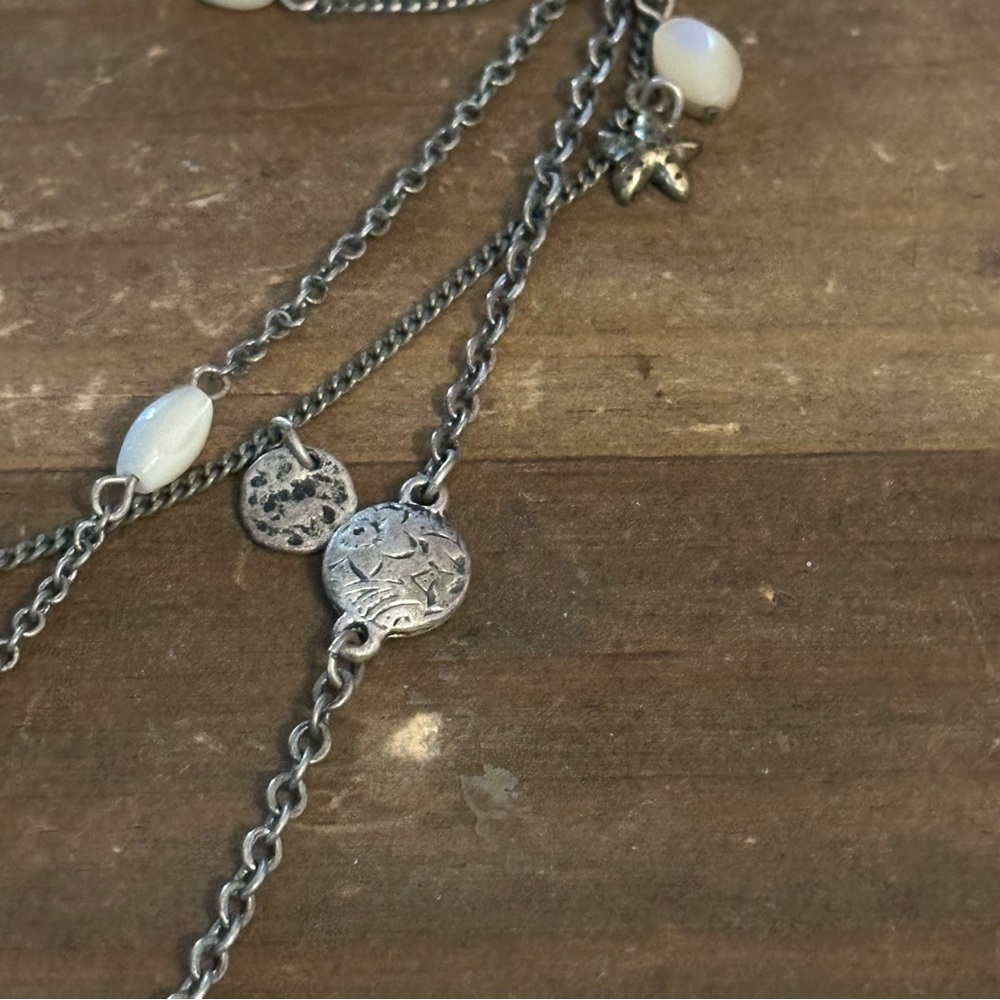 American Eagle Silver Tone Beach Theme Necklace - image 6